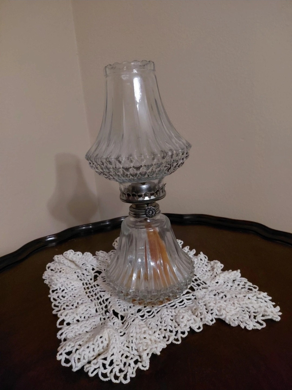 Clear Glass Hurricane Lamp - Glass Oil Lamp Accent